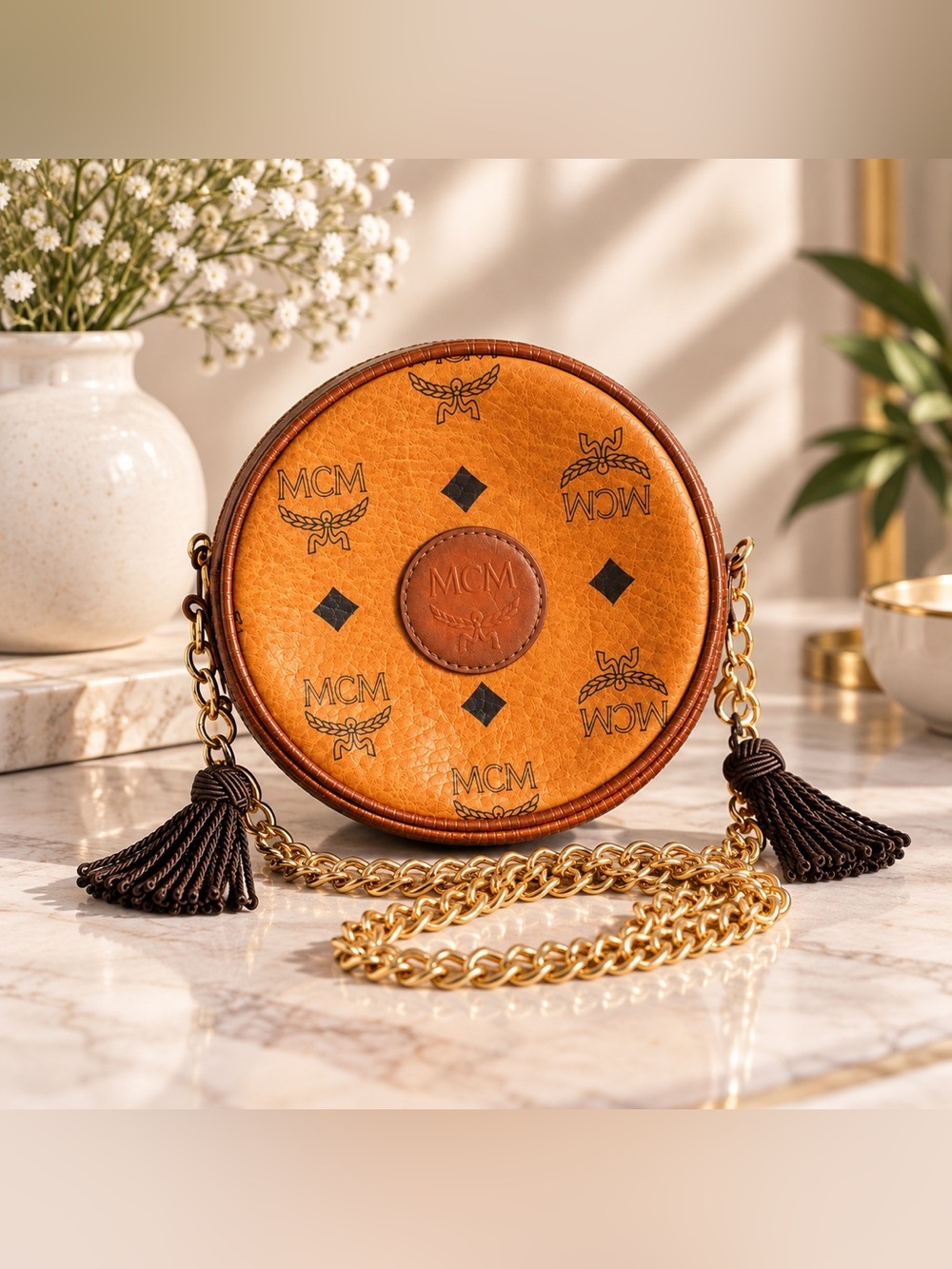 Vintage MCM Round Cognac Crossbody Bag – West Germany